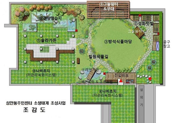 ▲ 충북 청주시 성안동주민센터 옥상 도시생태계 조성사업 조감도.ⓒ청주시