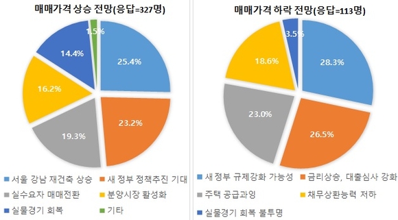 ▲ 2017년 하반기 주택 매매가격 전망 이유. ⓒ 부동산114
