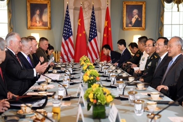 ▲ 미국이 ‘북핵·미사일 동결’과 ‘주한미군 감축’을 맞교환 하자는 중국의 제안을 거부한 것으로 알려졌다. 사진은 지난 21일(현지시간) 美워싱턴D.C에서 열린 미·중 외교안보대화가 진행 중인 모습.ⓒ中'외교부' 홈페이지 캡쳐