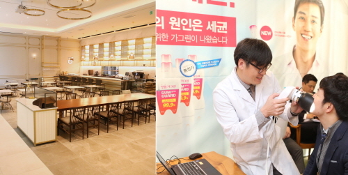 ▲ 최근 새단장한 브런치 카페 '오딘'(왼쪽)과 최근 진행한 '동아제약 잇몸가그린 검가드와 함께 하는 건강한 일터 만들기' 프로그램 모습. ⓒ동아쏘시오홀딩스