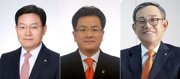 ▲ 왼쪽부터 손재일, 이성무, 권희백 대표이사 내정자. ⓒ한화