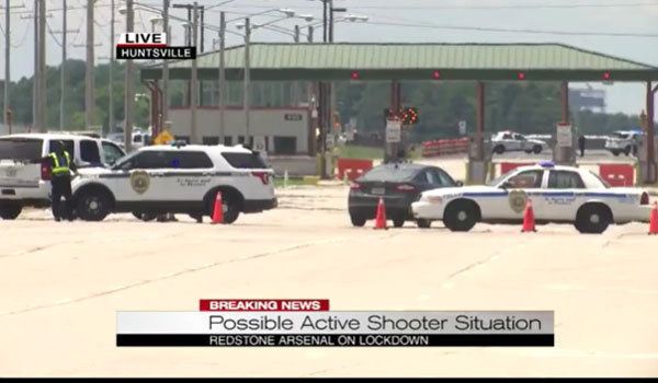 ▲ 美CBS 방송의 앨라배마 제휴매체인 WIAT 방송은 레드스톤 병기창 관계자를 인용해 "총격 사건도 없었고, 사상자도 없었다"고 보도했다. ⓒ美WIAT 방송 관련보도 영상캡쳐.