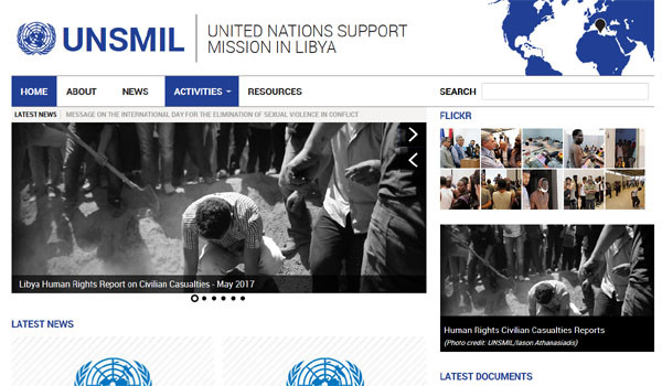 ▲ 리비아에서 무장세력에게 납치된 유엔 직원들은 모두 UNSMIL 소속인 것으로 알려졌다. ⓒUNSMIL 홈페이지 캡쳐.