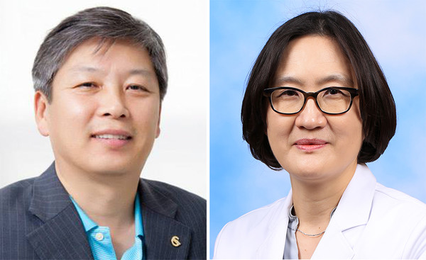 ▲ 뇌출혈을 지혈할 수 있는 단백질을 발견한 DGIST 동반진단의료기술융합연구실 전원배 책임연구원(좌), 연세대학교 의과대학 신경생화학전공 이종은 교수.ⓒDGIST