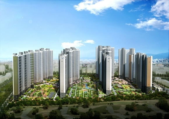 ▲ '로열파크 씨티 장성 푸르지오' 투시도. ⓒ대우건설