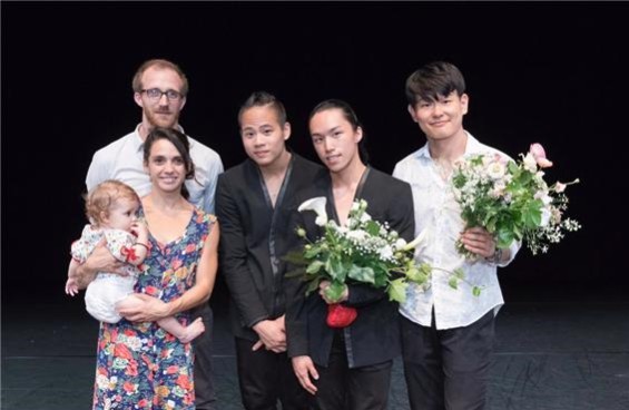 ▲ 사위원상을 공동수상한 벨기에 부부 안무가 Victor Launay& Sara Olmo 대만 안무가Po-Cheng Tsai 그리고 관객상을 수상한 안수영.ⓒPhilipp Zinniker