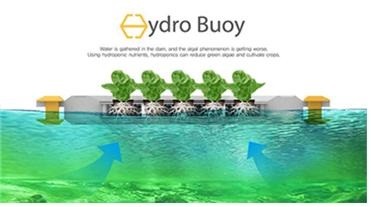 ▲ ‘스파크 디자인 어워드’ 로고사진과 조성욱씨 인물 사진. 조씨가 동상을 수상한 ‘Hydro Buoy’라는 작품.ⓒ청주대