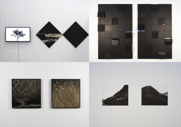 ▲ (위) 좌측부터 김재남, 김재관, (아래) 좌측부터 심재분, 권갑칠 한국작가 작품.ⓒ쉐마미술관