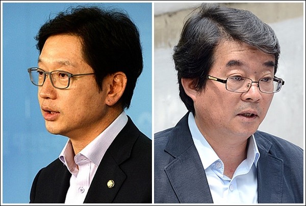 (왼쪽부터) 김경수 민주당 의원, 안도현 우석대학교 교수. ⓒ뉴시스