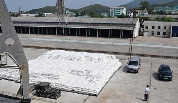 ▲ 러시아 정부가 WFP를 통한 인도적 대북지원용으로 보낸 밀가루 2,400톤이 17일 북한에 도착했다고 밝혔다. ⓒ北주재 러시아 대사관 페이스북 캡쳐.