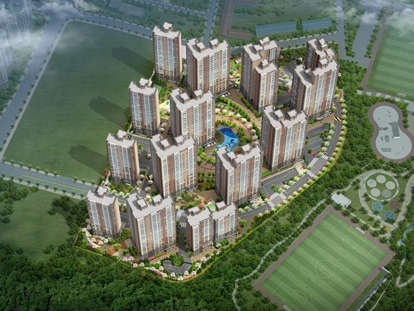 ▲ '행정타운 두산위브 더파크' 조감도. ⓒ두산건설