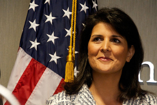 ▲ 니키 헤일리 유엔주재 美대사. 그는 유엔 안보리 대북제재를 이끌다시피 하고 있다. ⓒ美공영 PBS 방송 화면캡쳐.