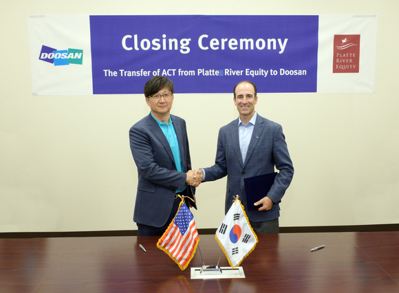 ▲ 두산중공업은 미국 법인 DHIA가 미국 가스터빈 서비스 업체 ACT 인수를 완료했다고 26일 밝혔다.ⓒ두산중공업