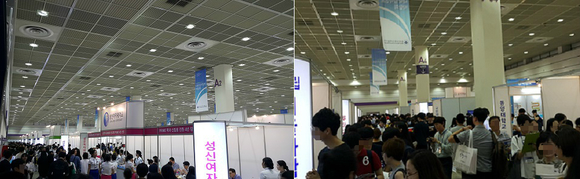 ▲ 27일 서울 코엑스에서 개최된 '2018학년도 수시 대학입학정보박람회'에서 수험생, 학부모 등이 참가교 입시상담 부스 등을 찾고 있다. ⓒ뉴데일리 류용환 기자