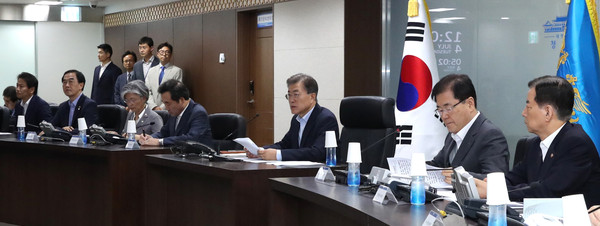 ▲ 문재인 대통령이 29일 오전 1시에 국가안전보장회의 전체회의를 개최했다. ⓒ뉴시스DB