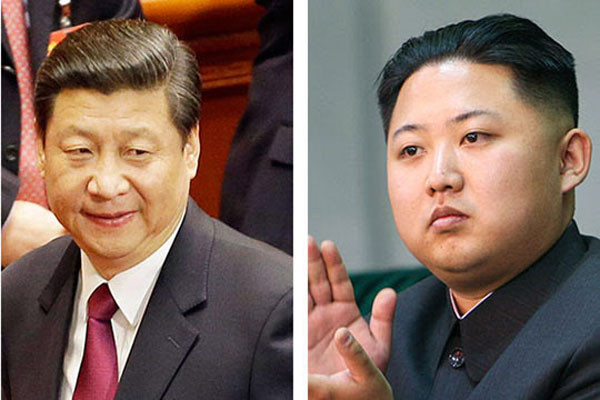 시진핑 中국가주석과 김정은. 중국은 과연 끝까지 북한 김정은을 감쌀까. ⓒ뉴시스-AP. 무단전재 및 재배포 금지.