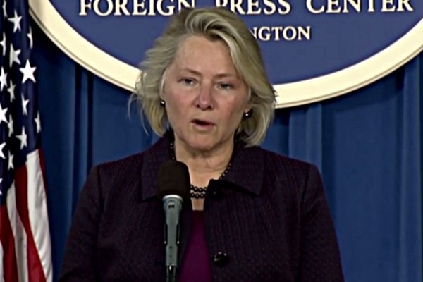 ▲ 렉스 틸러슨 美국무장관이 오는 7일 필리핀 마닐라에서 열리는 아세안 지역안보 포럼(ARF)에서 리용호 北외무상을 만날 계획은 없다고 美국무부가 2일(현지시간) 밝혔다. 사진은 수전 손튼 美국무부 동아시아태평양담당 차관보 대행.ⓒ美국무부 유튜브 게재 영상 캡쳐