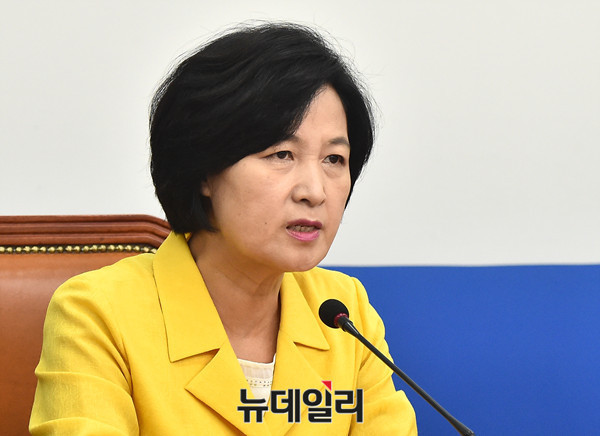 ▲ 더불어민주당 추미애 대표. ⓒ뉴데일리 이종현 기자