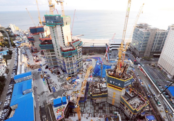 ▲ 부산 해운대 엘시티 공사현장. ⓒ뉴시스