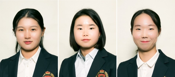 ▲ 왼쪽부터 박현경 (함열여고), 임희정 (동광고), 권서연 (대전여자방송통신고등학교) 학생.ⓒOK저축은행