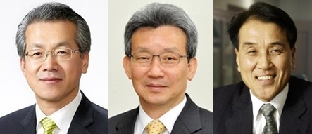▲ 왼쪽부터 박재경 BNK금융지주 회장 직무대행, 정민주 BNK금융경영연구소 대표, 김지완 전 하나금융지주 부회장. ⓒ뉴데일리