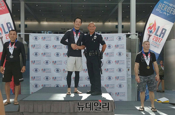 ▲ 2017 World Police & Fire Game 서브미션그래플링 분야에서 1등한 해양경찰청 안웅태 경장 ⓒCPAF