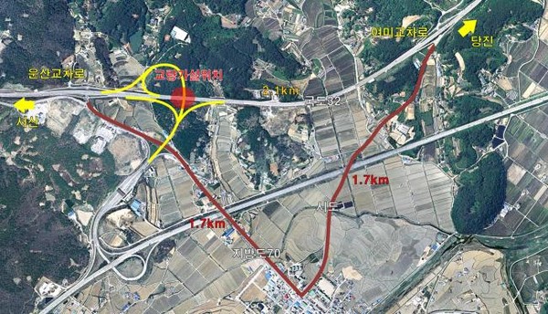 ▲ 교통제한에 따른 우회도로 안내도.ⓒ한국도로공사 대전충남본부