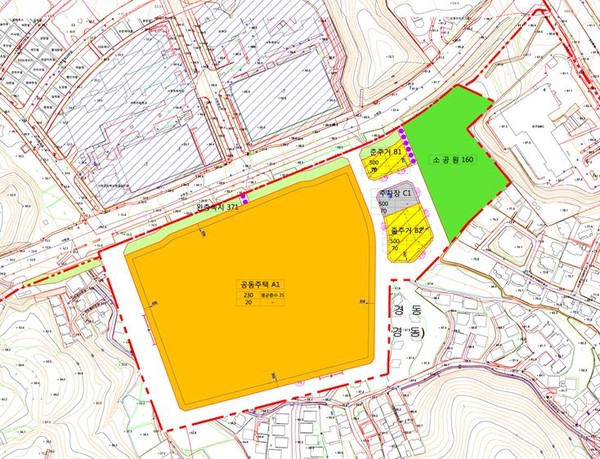 ▲ 충북 청주시 가경동 홍골지구 개발 조감도(변경전).ⓒ청주시