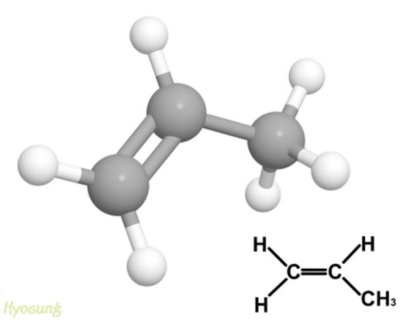▲ 프로필렌 화학구조.ⓒ효성