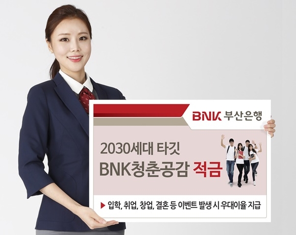 ▲ BNK부산은행은 18일 2030세대를 위한 특화 상품인 'BNK 청춘공감 적금'을 출시했다. ⓒBNK부산은행