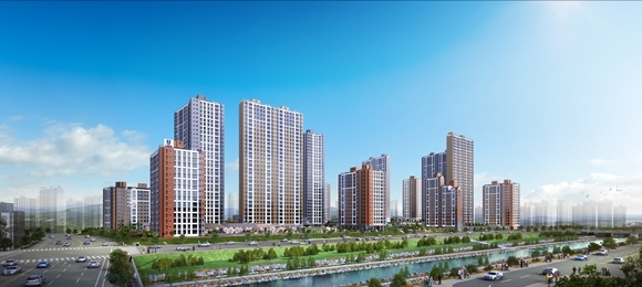 ▲ '원주기업도시 반도유보라 아이비파크' 투시도. ⓒ반도건설