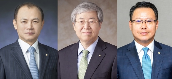 ▲ 왼쪽부터 임용택 전북은행장, 김한 JB금융지주 회장, 송종욱 광주은행장 내정자. ⓒJB금융지주
