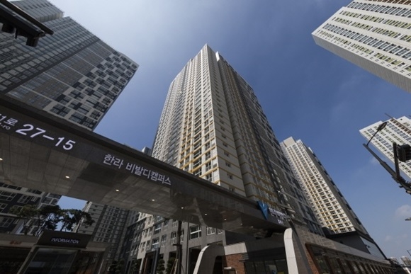 ▲ 입주를 앞두고 있는 '시흥배곧 한라비발디 캠퍼스 1차' 전경. ⓒ한라