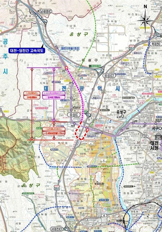 ▲ 외삼-유성복합터미널 BRT 노선도.ⓒ대전시