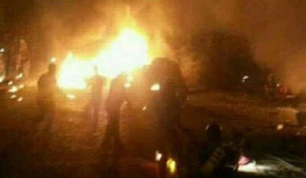 ▲ 지난 7일 오전 2시 42분(현지시간) 공습을 당한 시리아 마샤프 과학연구개발센터 모습. ⓒ트위터 사진 캡쳐-타임 오브 이스라엘