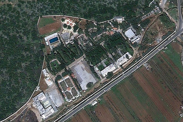 이제는 폐허가 된 시리아 마샤프 CERS의 위성사진. ⓒ구글 어스 캡쳐-타임 오브 이스라엘