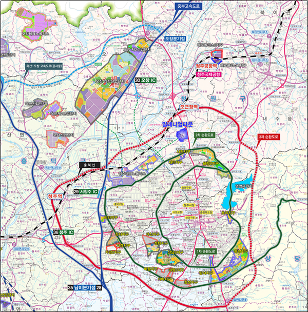 ▲ 충북 청주시 밀레니엄타운 위치도.ⓒ충북개발공사
