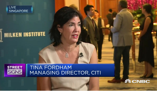 ▲ 티나 포드햄 美씨티그룹 국제분석가(전무)는 "한반도에서 전쟁이 일어날 경우 3차 세계대전으로 비화될 수도 있다"고 주장했다. ⓒ美CNBC 관련보도 화면캡쳐.