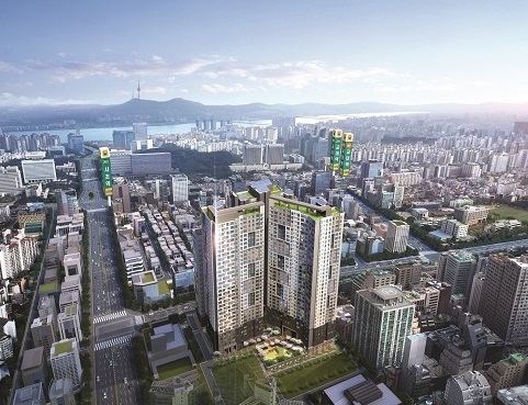 ▲ 15일 견본주택을 개관하고 본격 분양에 나선 서초센트럴아이파크 투시도. ⓒ현대산업개발