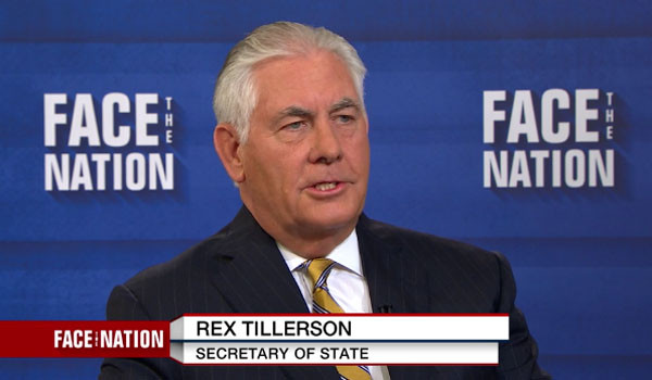 ▲ 렉스 틸러슨 美국무장관은 지난 17일(현지시간) 美CBS와의 인터뷰에서 "외교적 해법이 실패하면 군사적 옵션밖에 남지 않는다"는 경고메시지를 내놨다. ⓒ美CBS 관련방송 화면캡쳐.