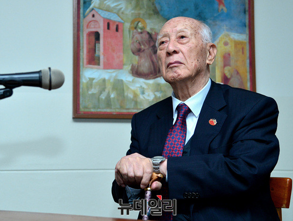 ▲ 19일 오후 서울 중구 프란치스코 교육회관에서 열린 제79회 '이승만 포럼'에 강연자로 참석한 공정식 해병대 제6대 사령관. ⓒ뉴데일리 공준표 기자