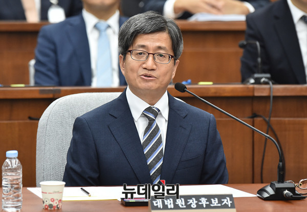 ▲ 김명수 대법원장 후보자. ⓒ뉴데일리 이종현 기자