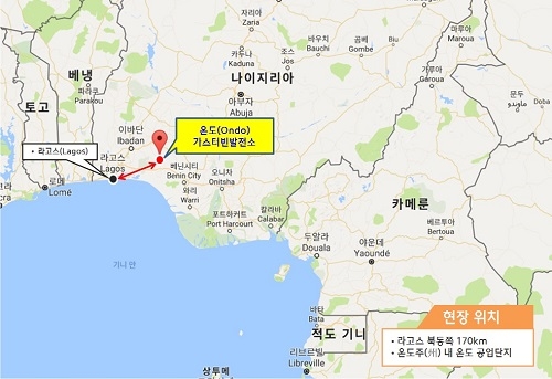 ▲ 현대엔지니어링이 수주한 사우디아라비아 온도 가스터빌발전소 위치도. ⓒ현대엔지니어링