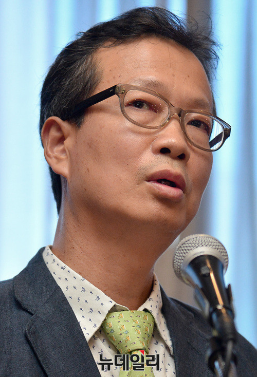 ▲ 입장 발표하는 이종수 모아비에 소장 ⓒ 뉴데일리 공준표