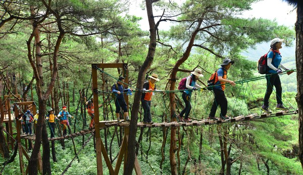 ▲ 산막이옛길 출렁다리.ⓒ괴산군