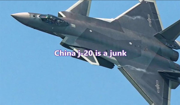 ▲ 중국의 신형 스텔스 전투기 J-20을 가리켜 '쓰레기'라고 말하는 유튜브 영상. 2017년 현재 중국의 J-20 스텔스 전투기를 높게 평가하는 나라는 중국과 친중파에 속은 한국 사람들 뿐이다. ⓒ유튜브 관련영상 캡쳐.
