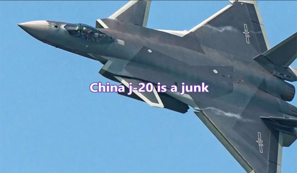 ▲ 중국의 신형 스텔스 전투기 J-20을 가리켜 '쓰레기'라고 말하는 유튜브 영상. 2017년 현재 중국의 J-20 스텔스 전투기를 높게 평가하는 나라는 중국과 친중파에 속은 한국 사람들 뿐이다. ⓒ유튜브 관련영상 캡쳐.