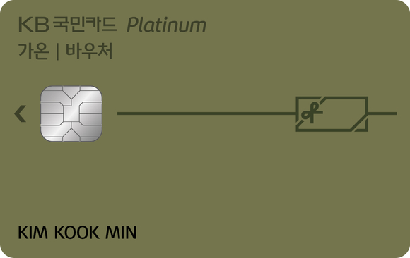 ▲ 'KB국민 가온 플래티늄 바우처카드' 플레이트 이미지 ⓒKB국민카드