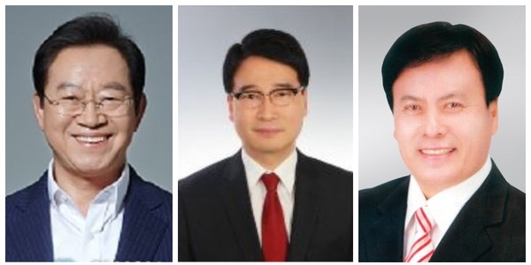 ▲ 왼쪽부터 이종배 국회의원, 윤홍창 도의원, 임병운 도의원.ⓒ자유한국당 충북도당