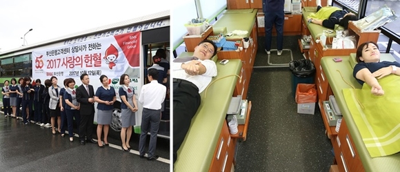 ▲ BNK부산은행) 고객센터는 12일 창립 50주년을 맞아 헌혈 봉사 활동을 실시했다. ⓒBNK부산은행